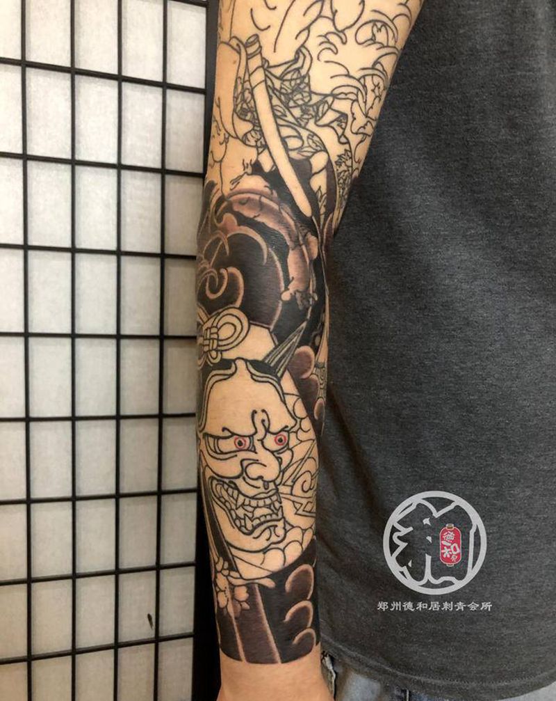 花臂纹身图片_老传统纹身图案