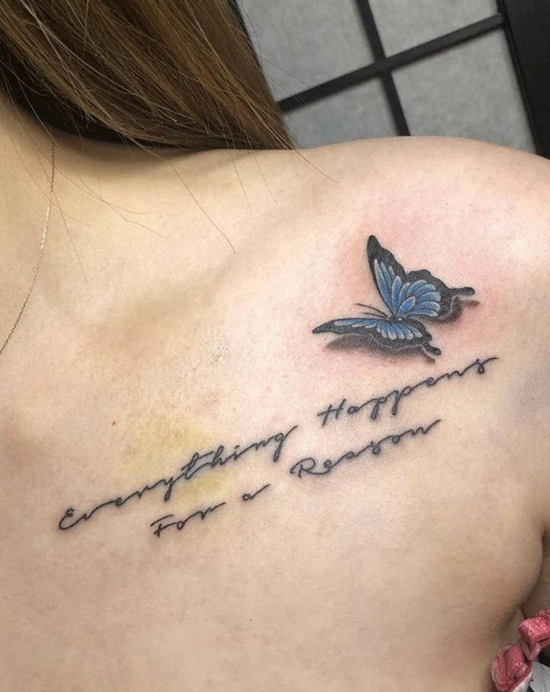 蝴蝶纹身图片_新传统欧美写实纹身图案