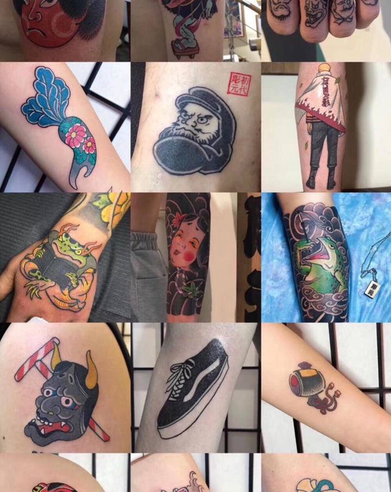 ➕微信纹身图片_老传统Old School纹身图案