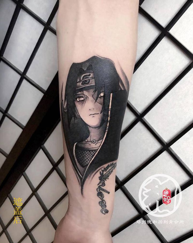 覆盖纹身图片_手臂图腾水墨纹身图案