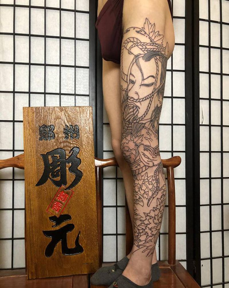 线条纹身图片_老传统纹身图案