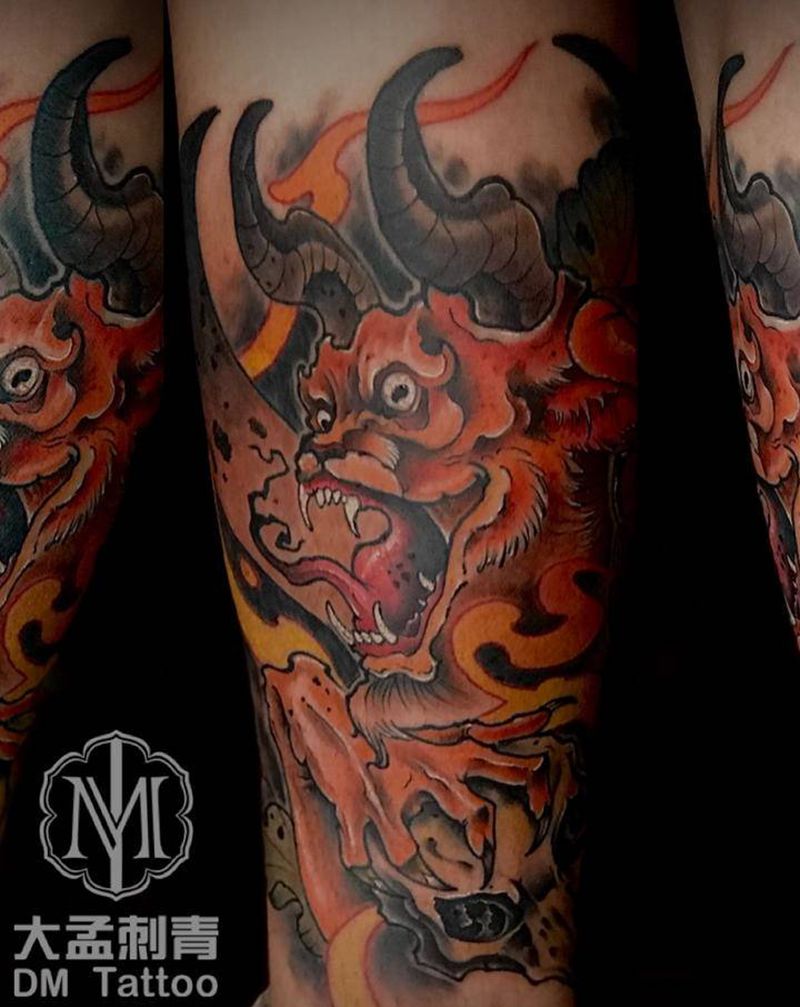 Newschool纹身图片_腿部New School纹身图案