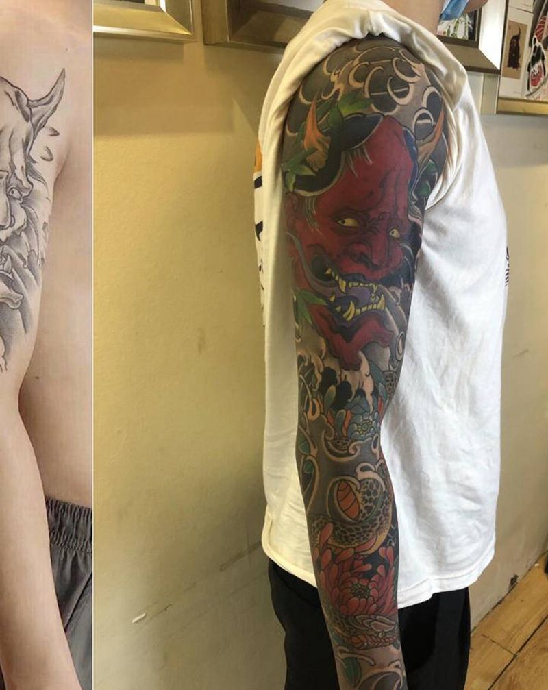 接纹身图片_老传统纹身图案