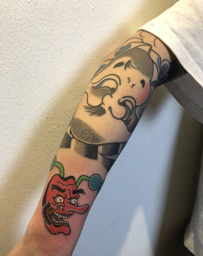 手链纹身图片_手臂老传统纹身图案