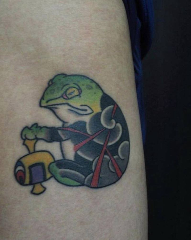 蛙纹身图片_老传统纹身图案