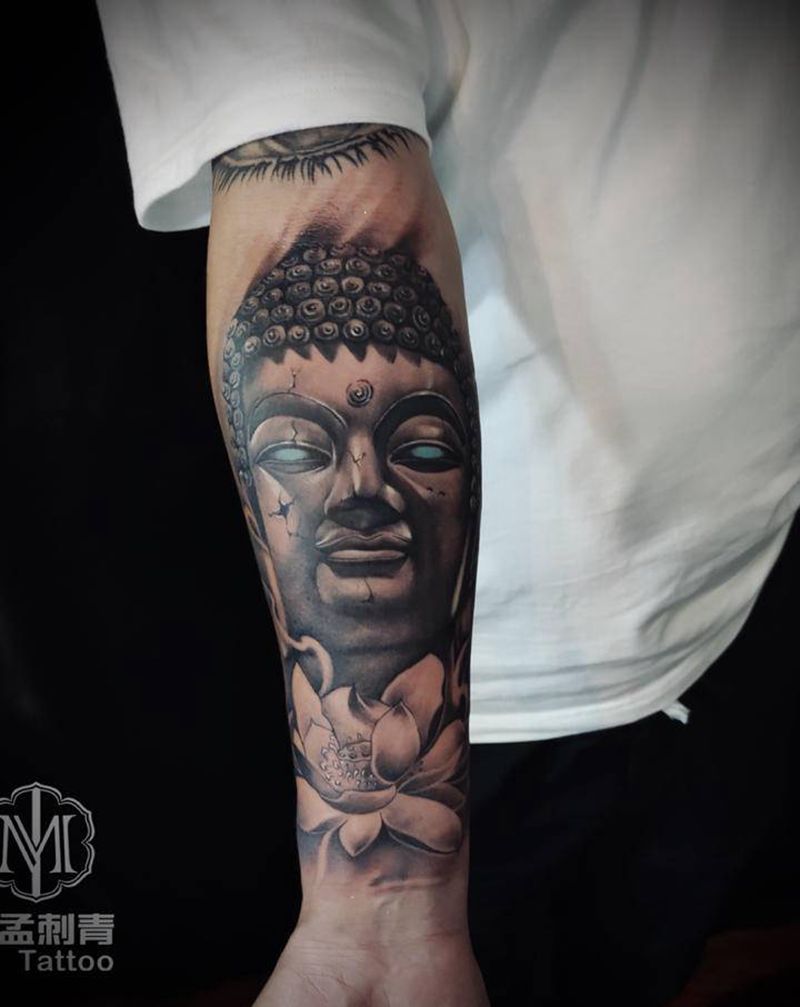 佛纹身图片_手臂新传统纹身图案