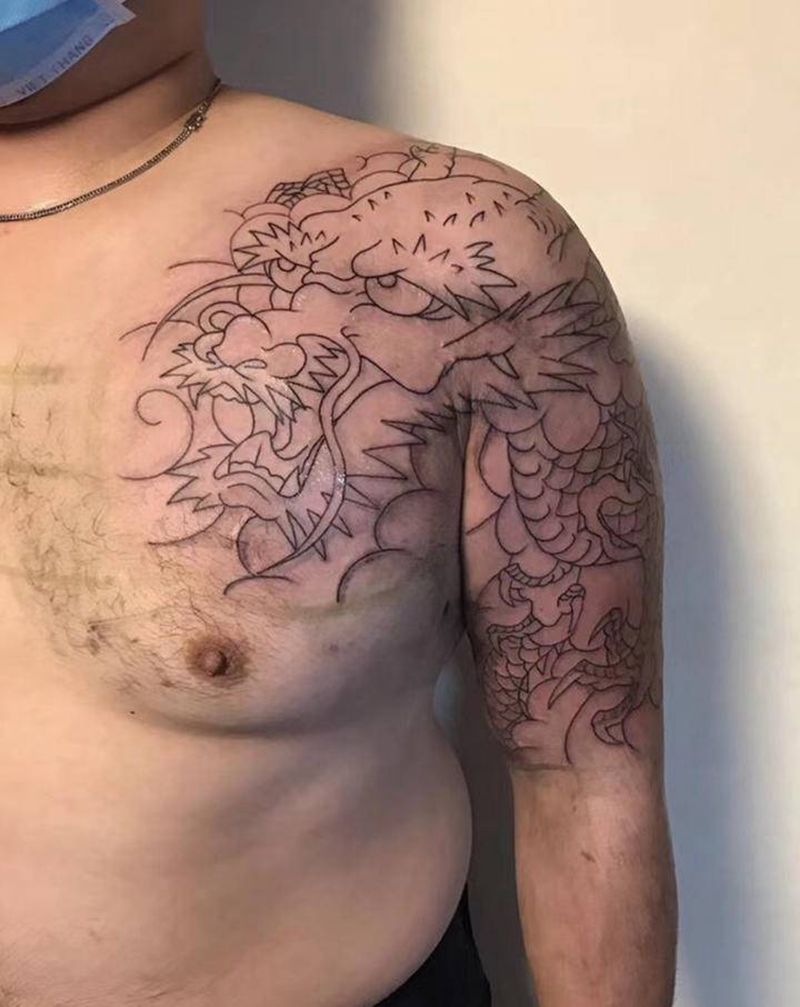 龙纹身图片_老传统纹身图案