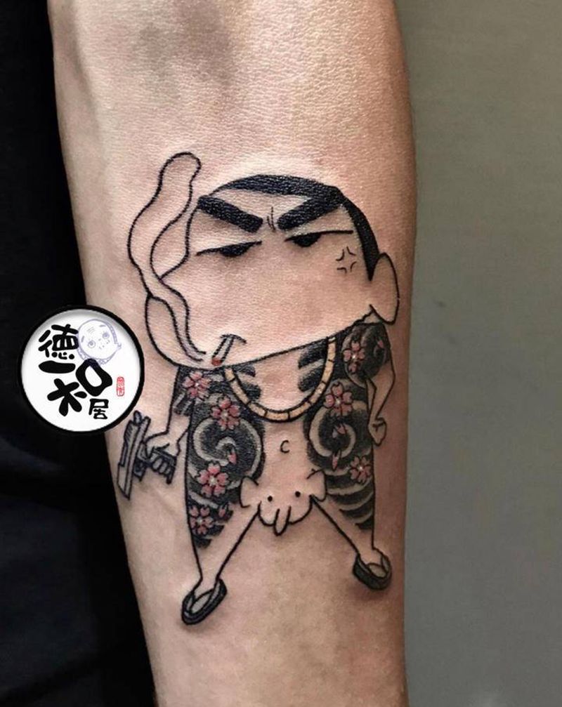 蜡笔小新纹身图片_老传统纹身图案