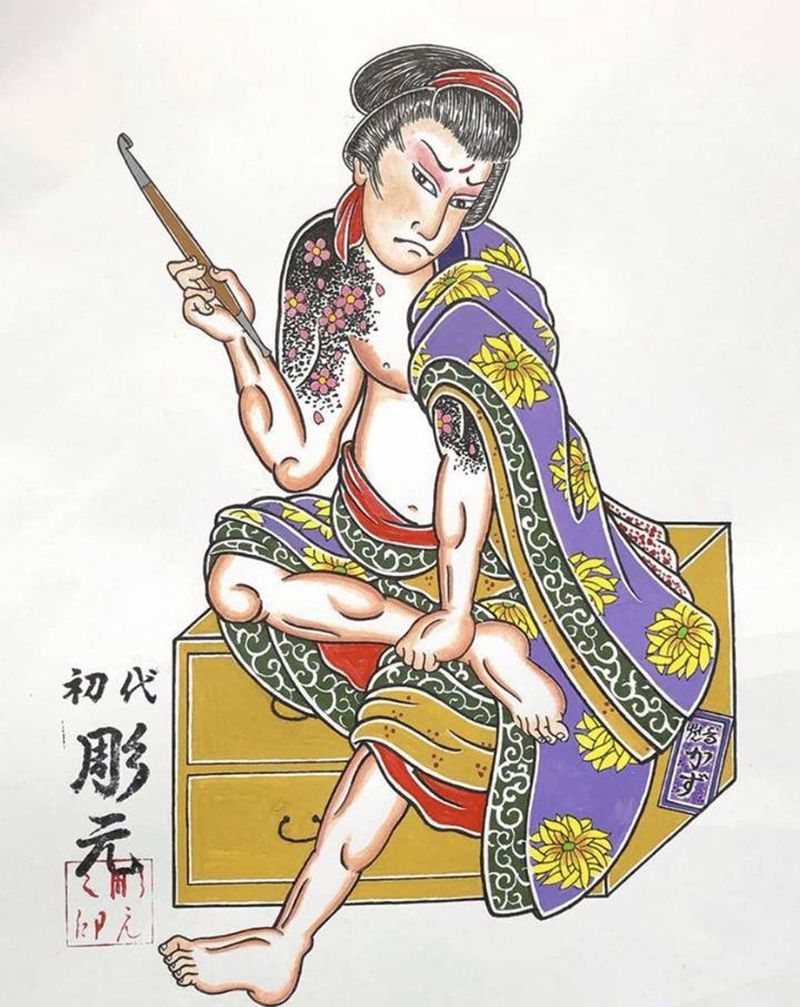 手稿孙二娘纹身图片_老传统纹身图案