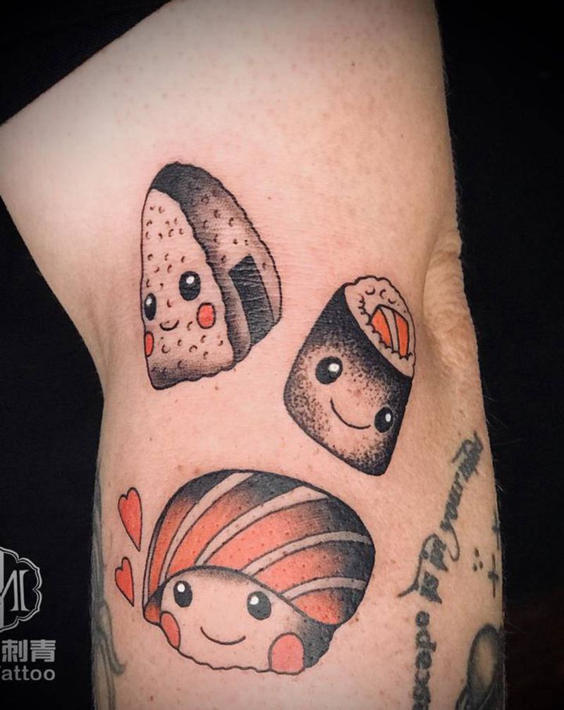 寿司纹身图片_手臂Old School纹身图案
