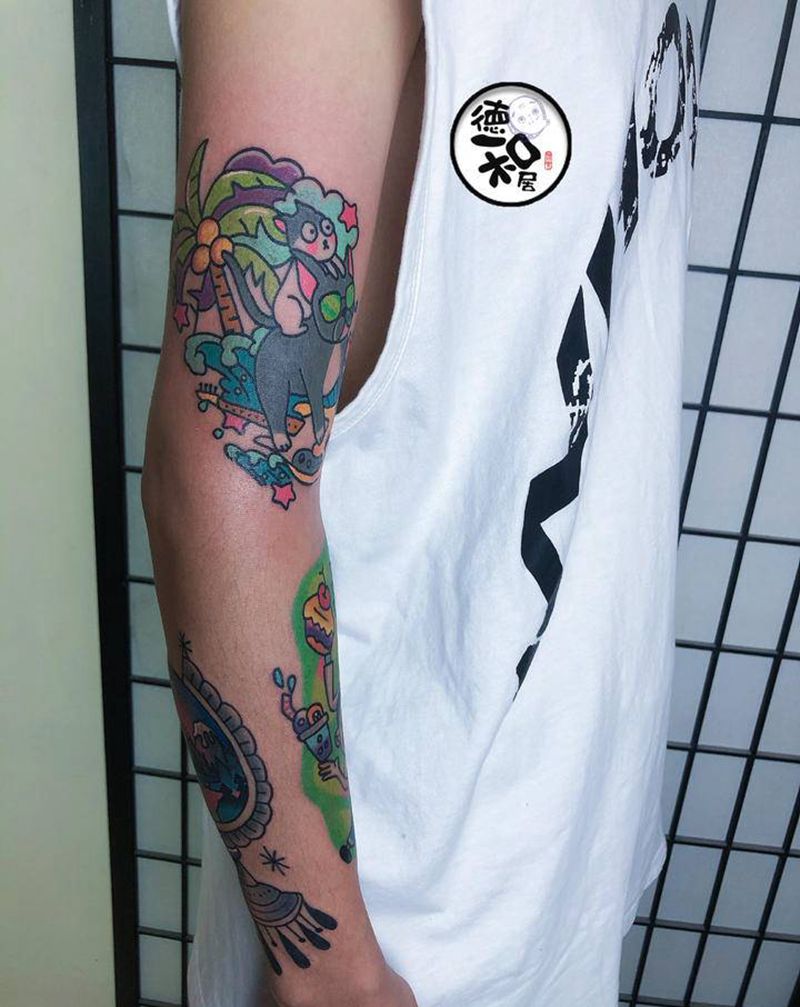 小图纹身图片_手臂Old School纹身图案