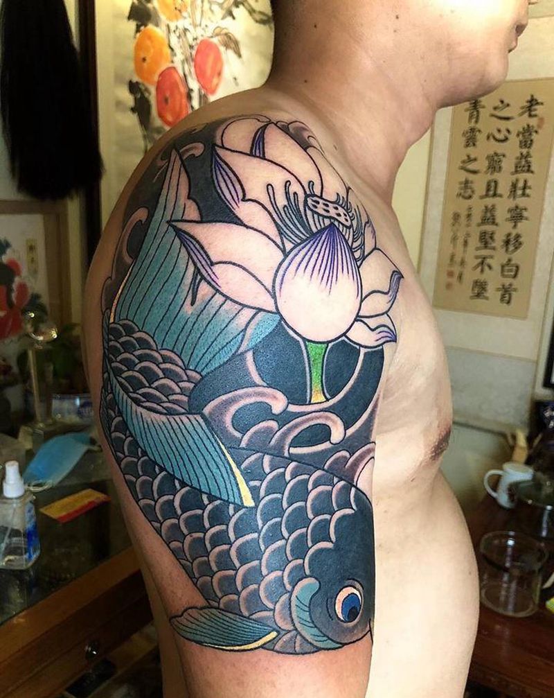 未完纹身图片_手臂老传统纹身图案