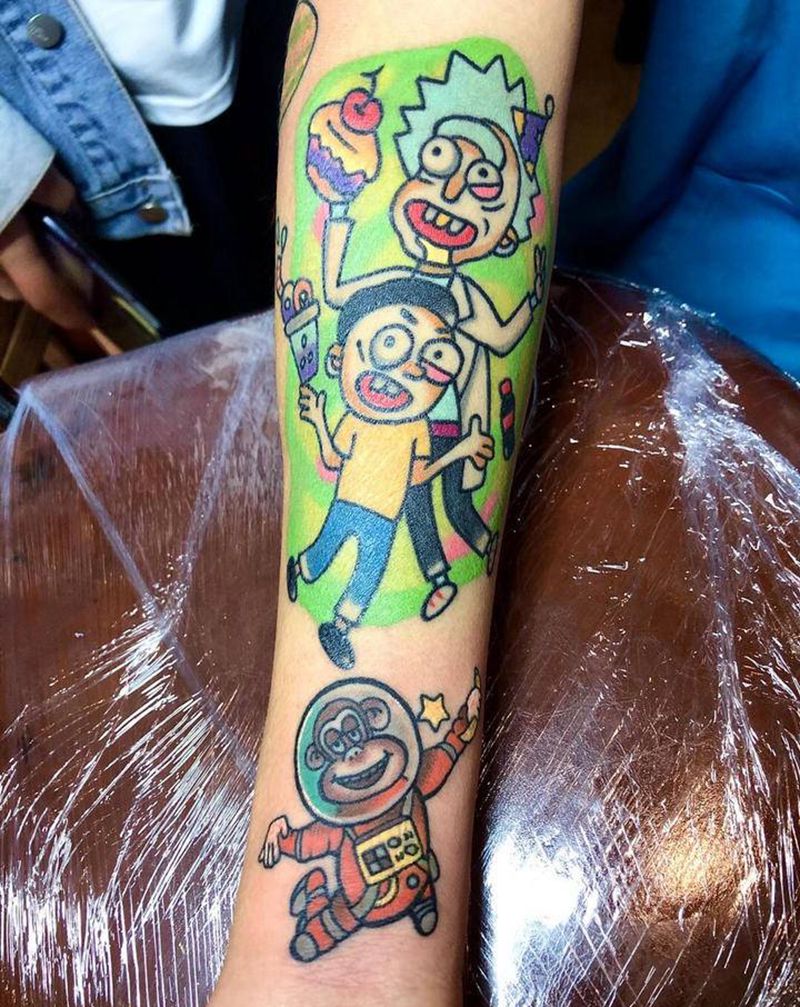 四古纹身图片_手臂Old School纹身图案