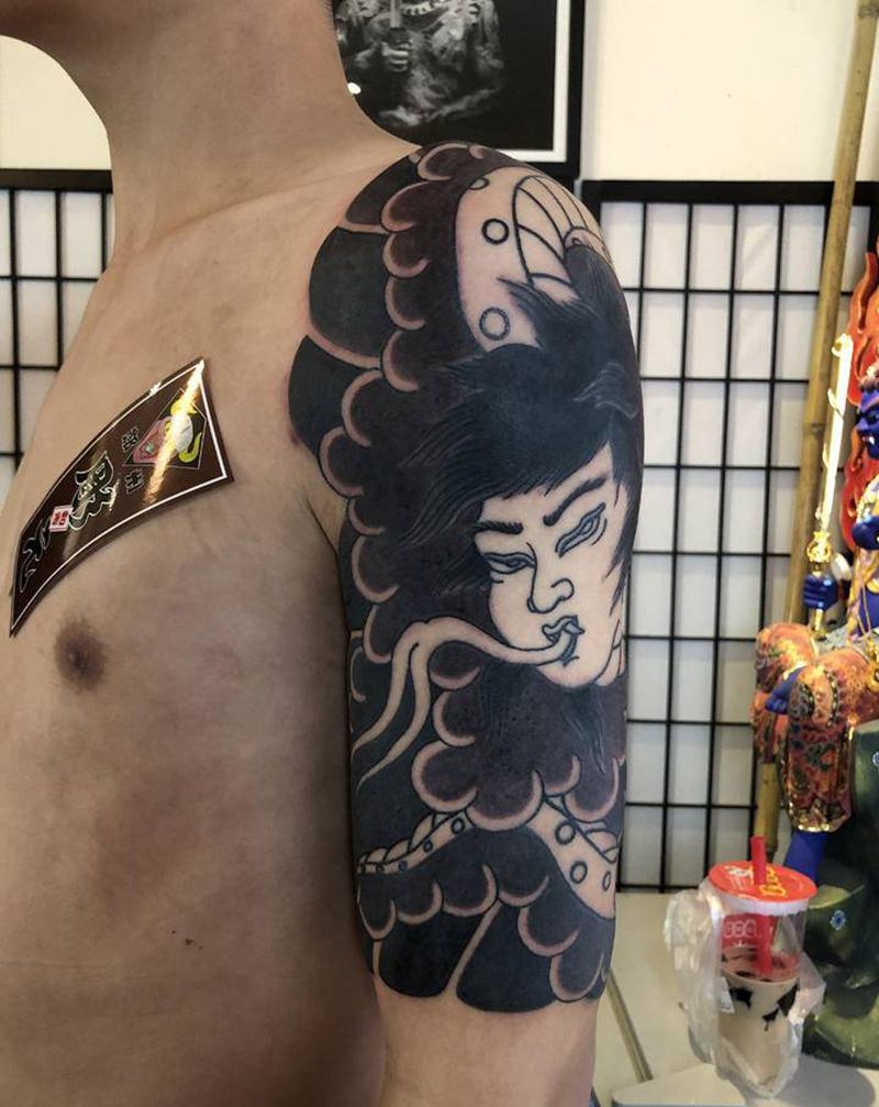 半成品纹身图片_手臂老传统纹身图案