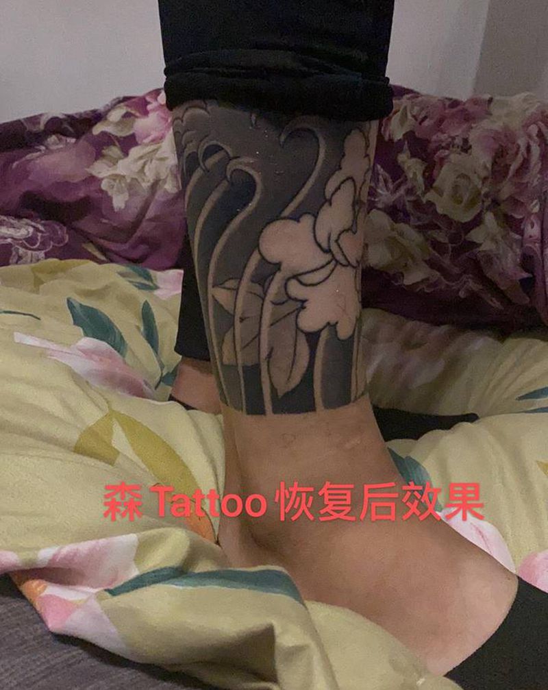 老传统纹身图片_腿部老传统纹身图案