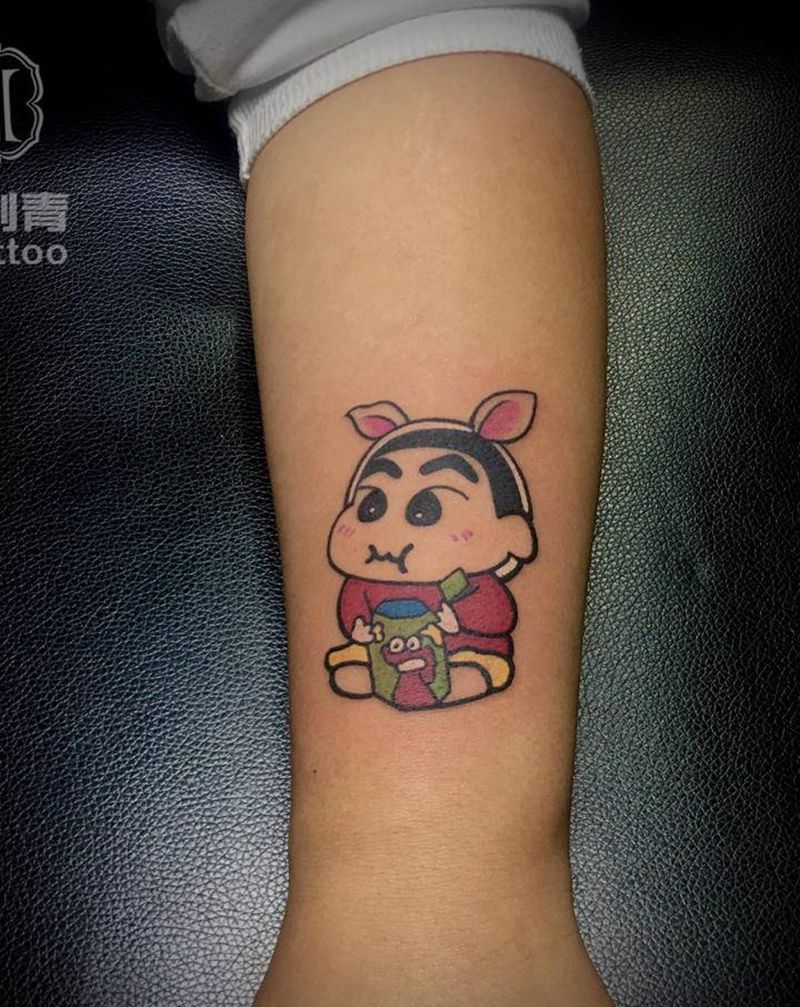 蜡笔小新纹身图片_手臂Old School纹身图案