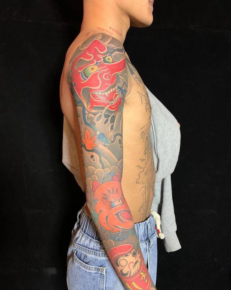 老传统花臂，勇弟出品纹身图片_手臂老传统纹身图案