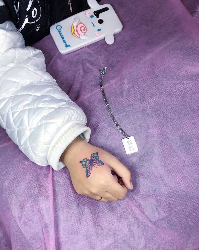 小图纹身图片_手部水彩图腾纹身图案