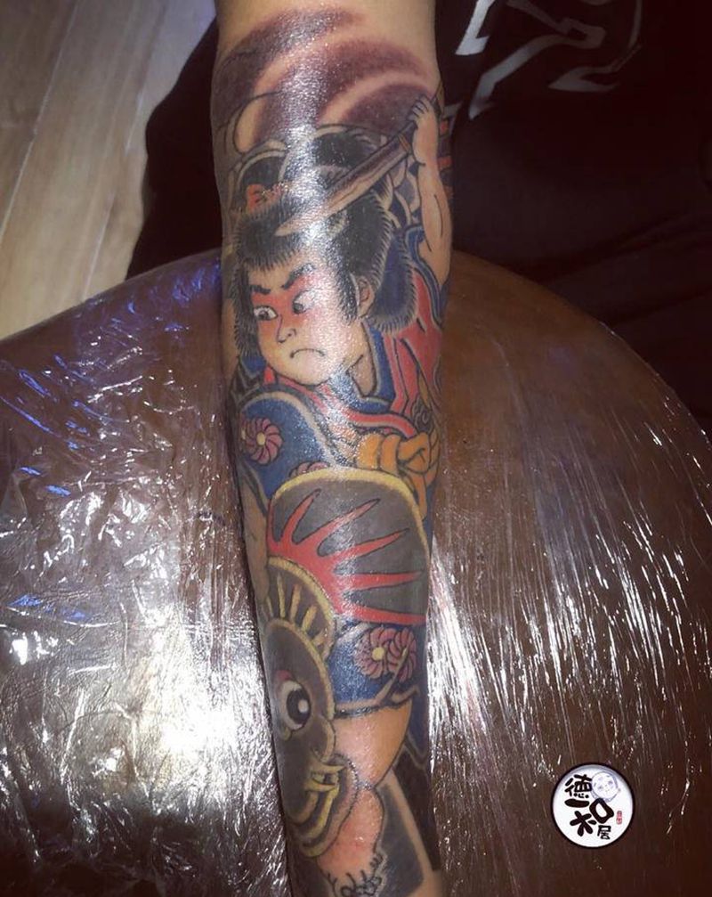 小臂纹身图片_手臂老传统纹身图案