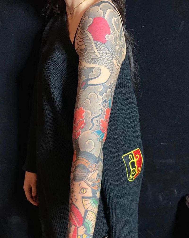 勇弟作品纹身图片_手臂老传统纹身图案