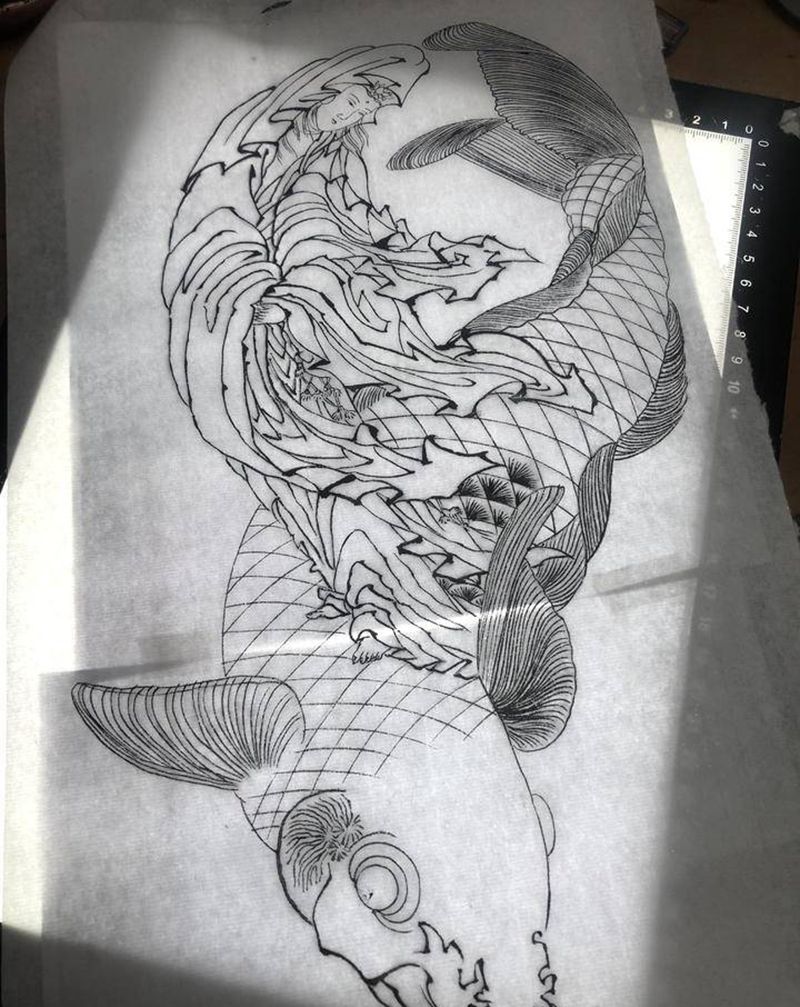 白描作品纹身图片_老传统纹身图案