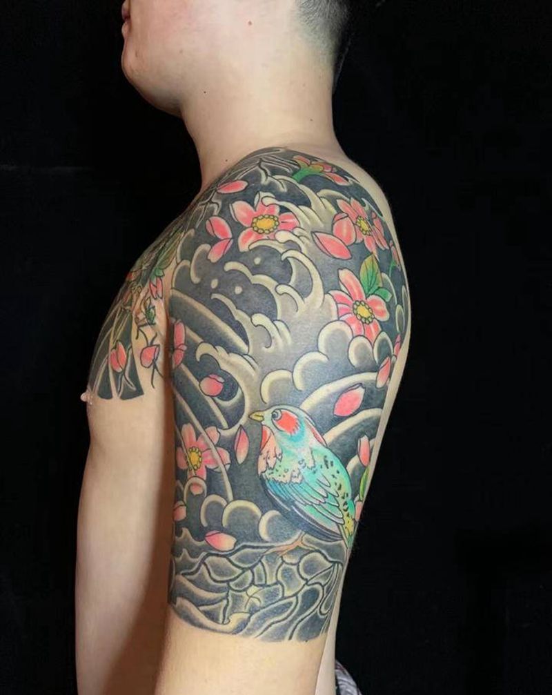 勇作品纹身图片_手臂老传统纹身图案