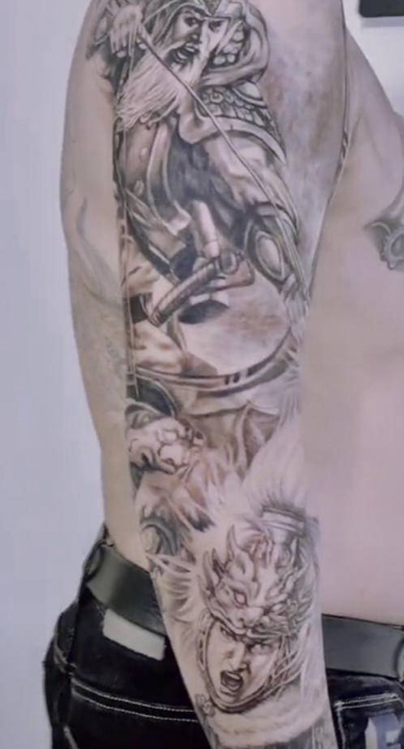 五虎将纹身图片_手臂手部新传统欧美写实纹身图案