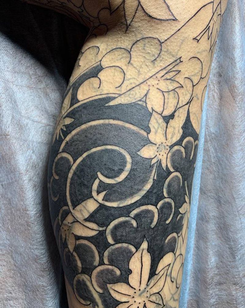 覆盖纹身图片_腿部纹身图案