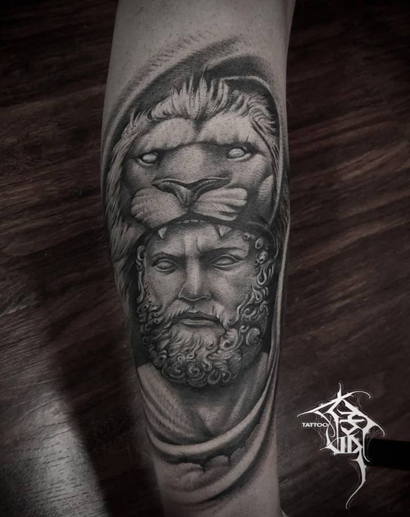 写实人物纹身图片_腿部欧美写实纹身图案