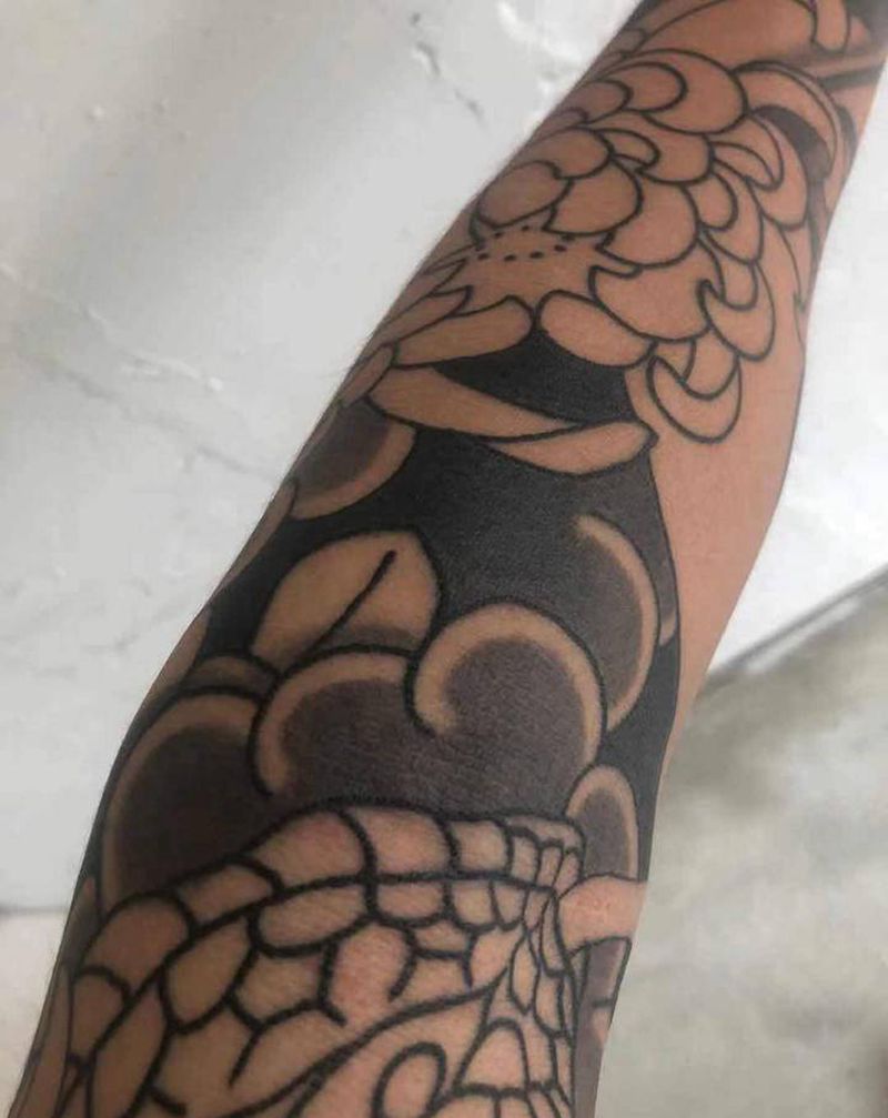 花臂纹身图片_老传统纹身图案