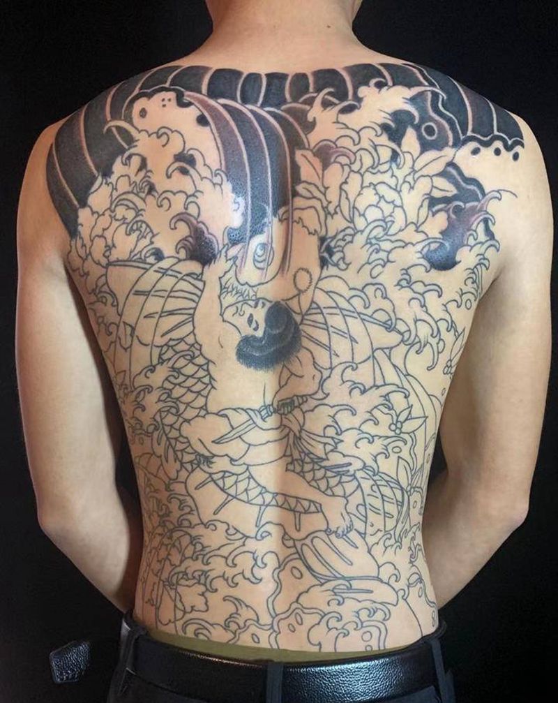 勇弟作品纹身图片_老传统纹身图案