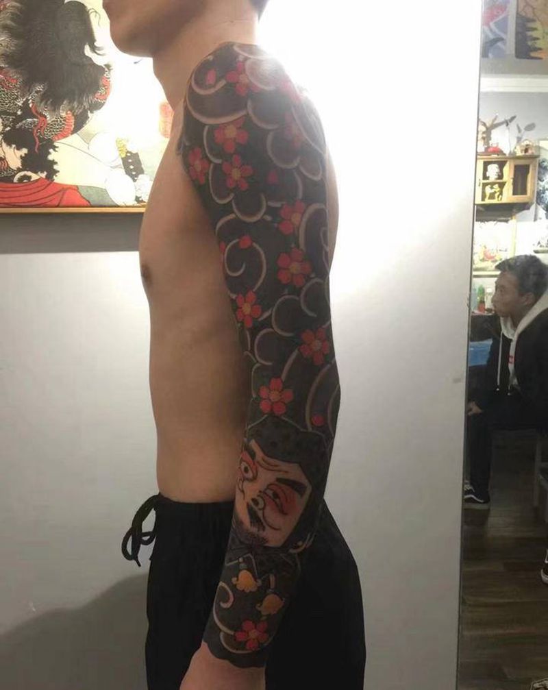 花臂纹身图片_老传统纹身图案