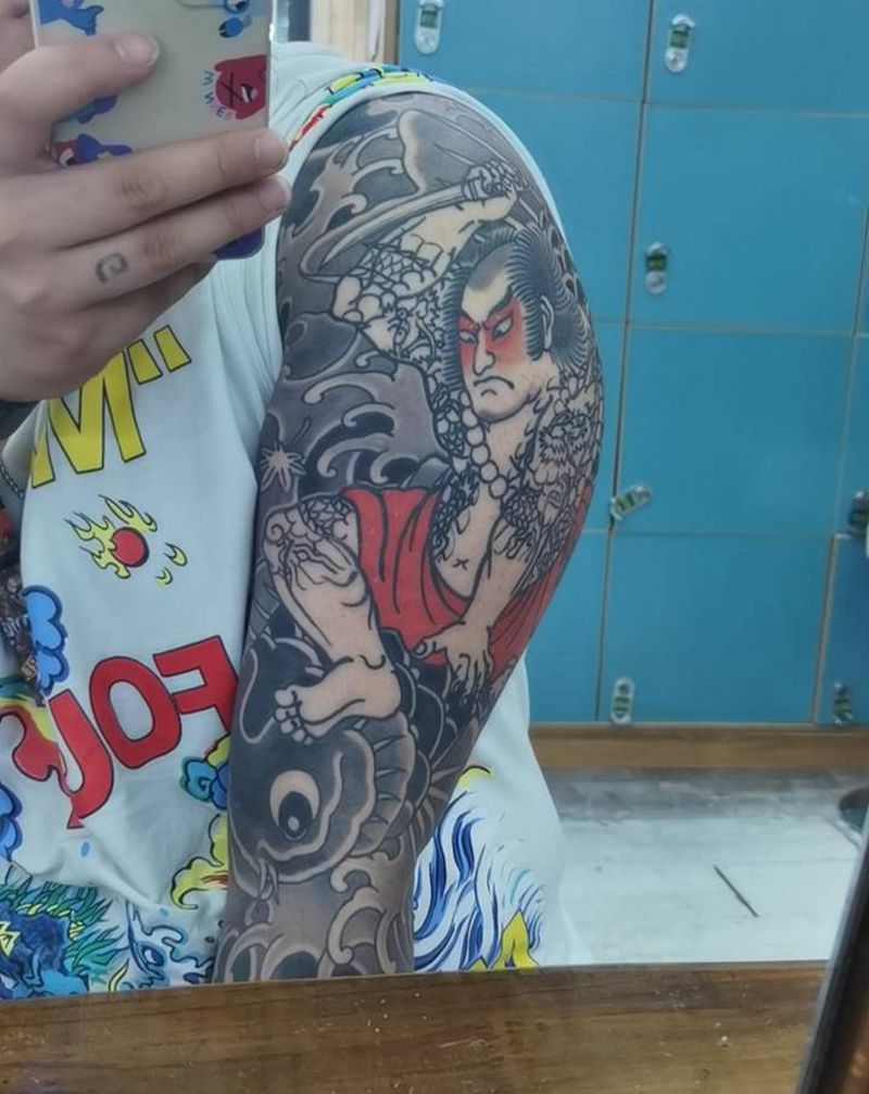 花臂纹身图片_老传统纹身图案