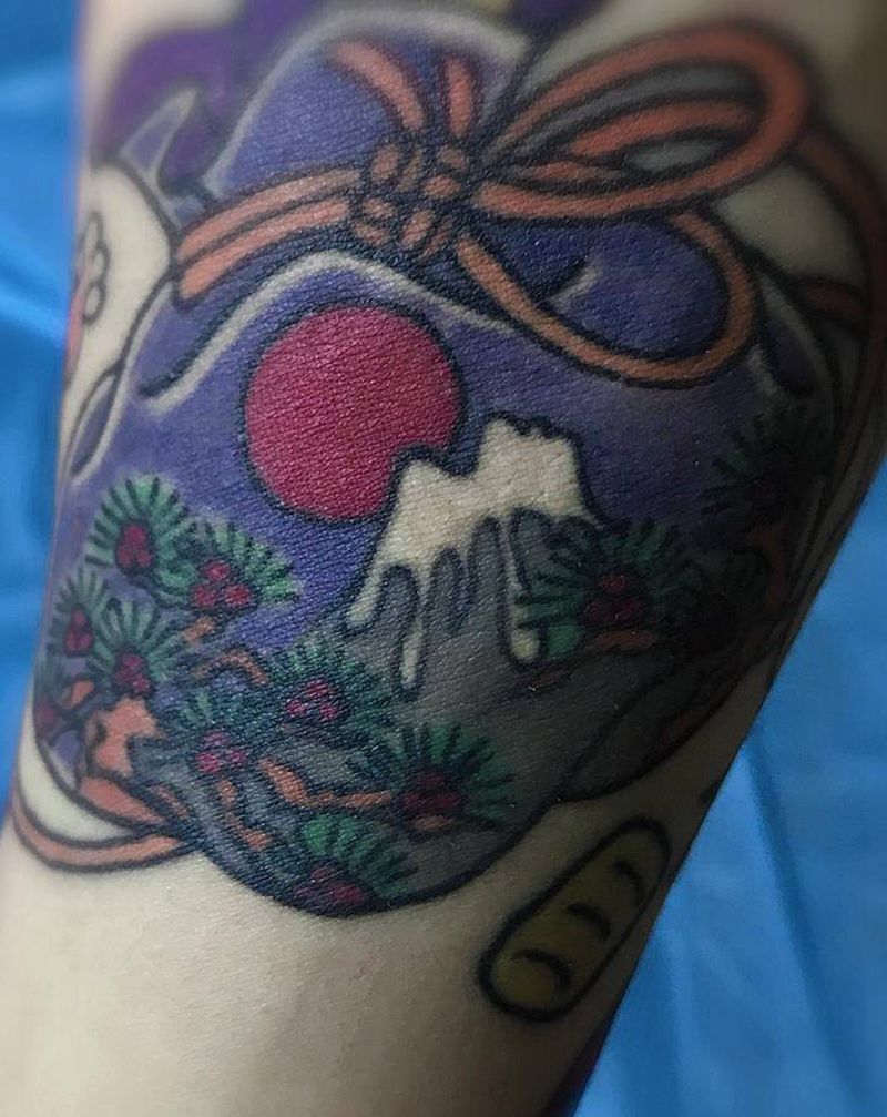 日式钱袋纹身图片_手臂老传统纹身图案