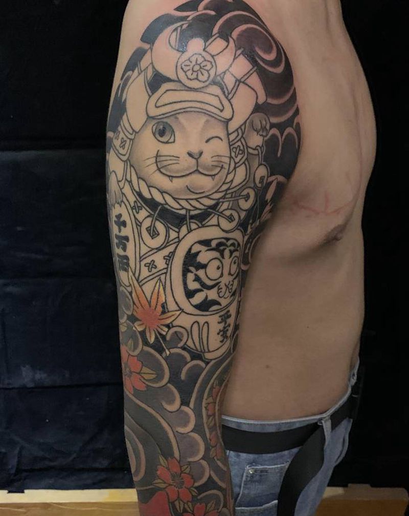 花臂纹身图片_手臂老传统纹身图案