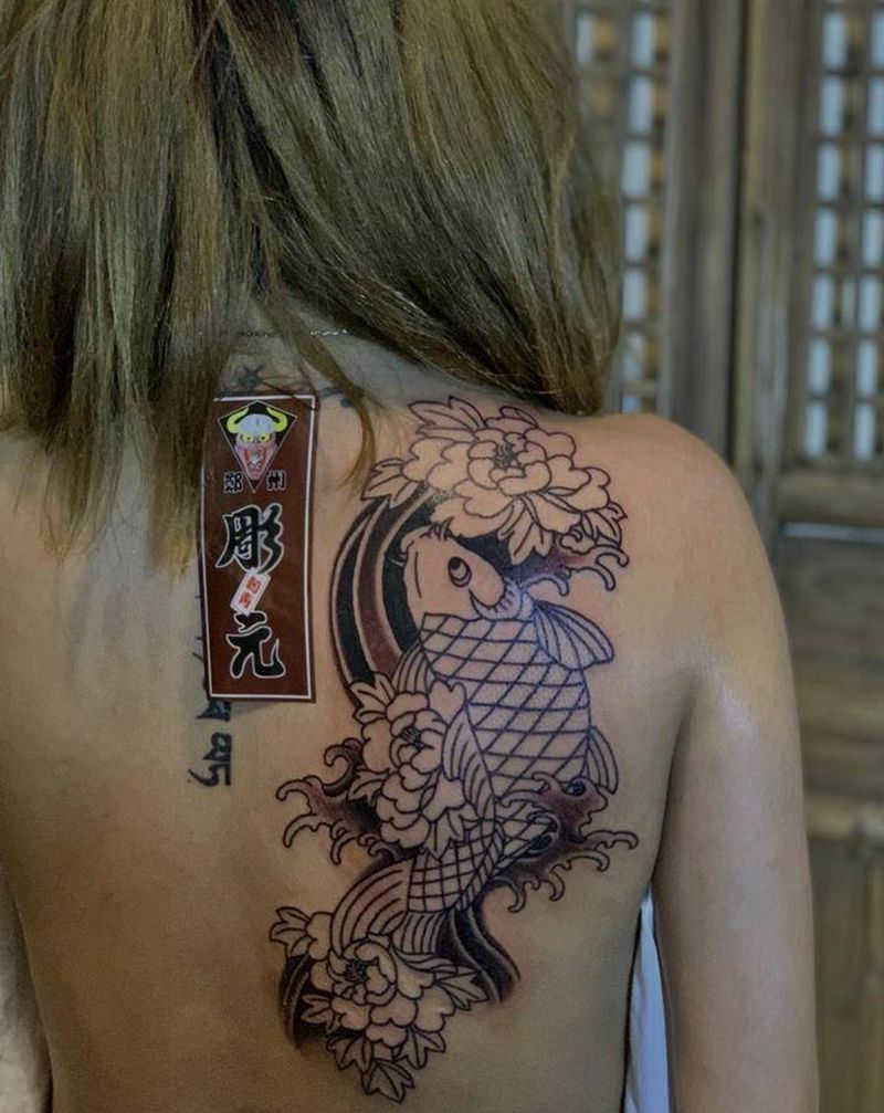 双鱼纹身图片_老传统纹身图案