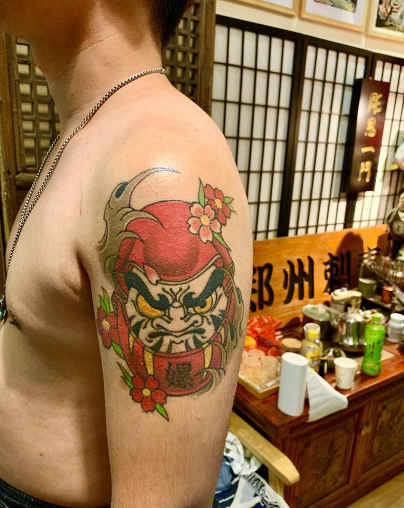 达摩蛋纹身图片_老传统纹身图案