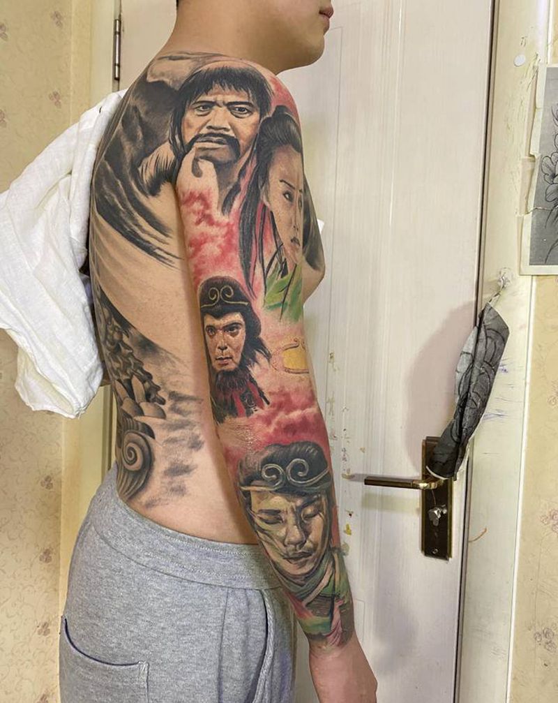 大话西游恢复后纹身图片_手臂欧美写实纹身图案