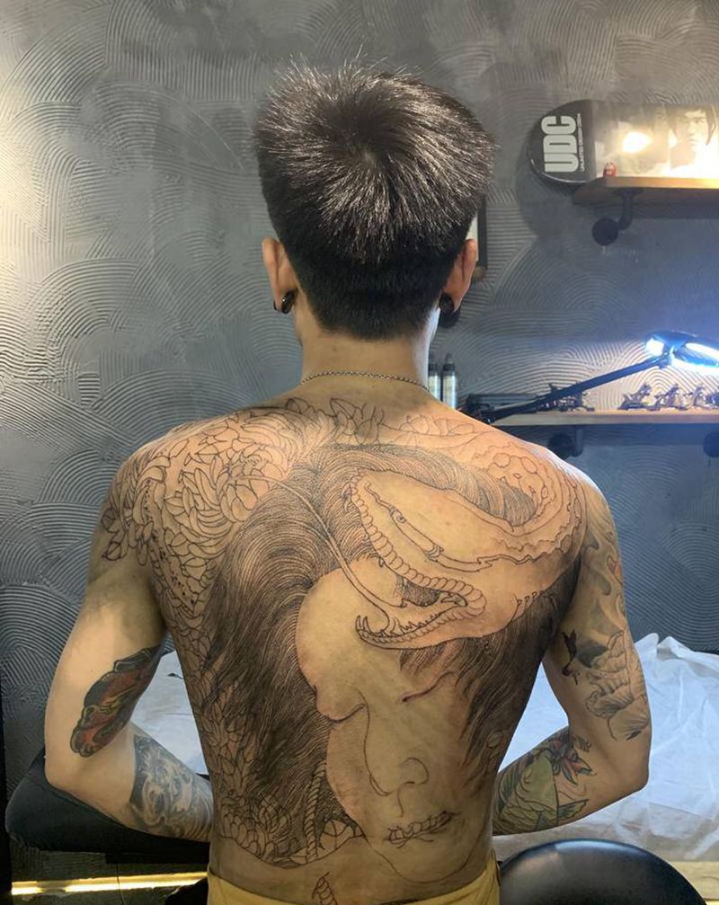 凶纹身图片_老传统纹身图案