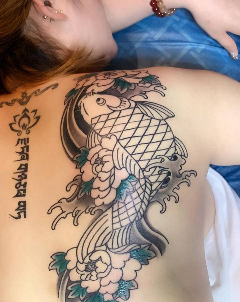 鱼纹身图片_老传统纹身图案