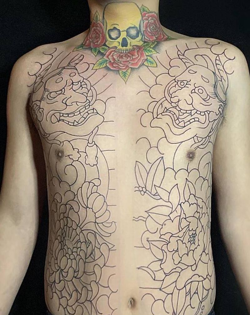 开衫纹身图片_老传统纹身图案