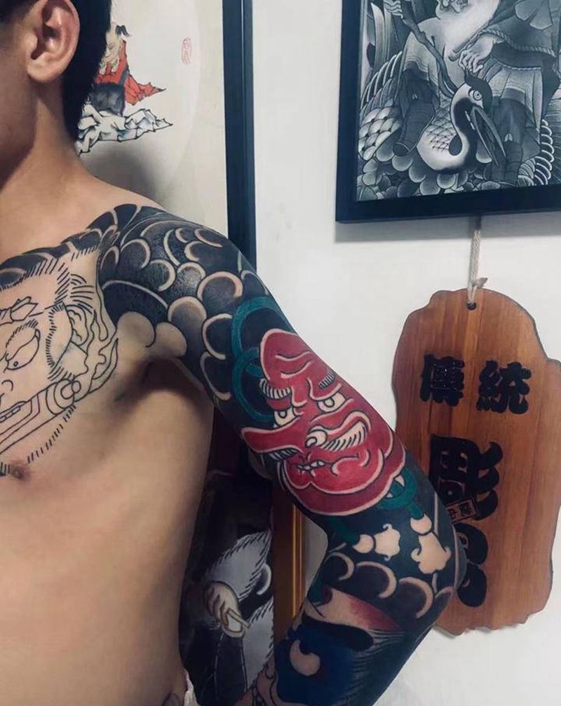 徒弟彫易小作纹身图片_老传统纹身图案