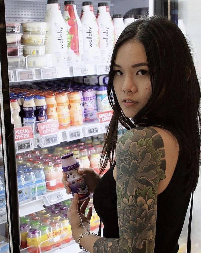 恢复后的七分臂纹身图片_老传统纹身图案