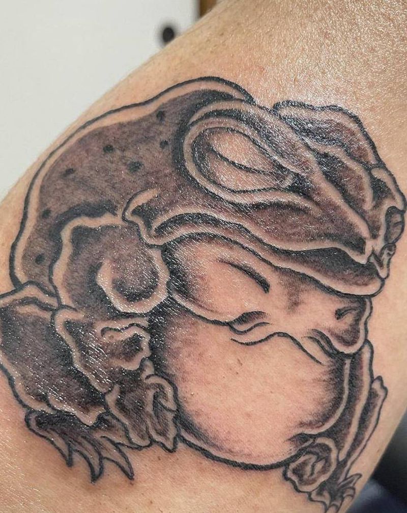 小蛙纹身图片_老传统纹身图案