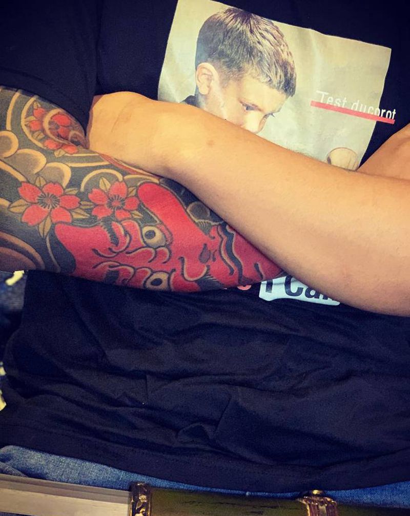 老传统花臂纹身图片_老传统纹身图案