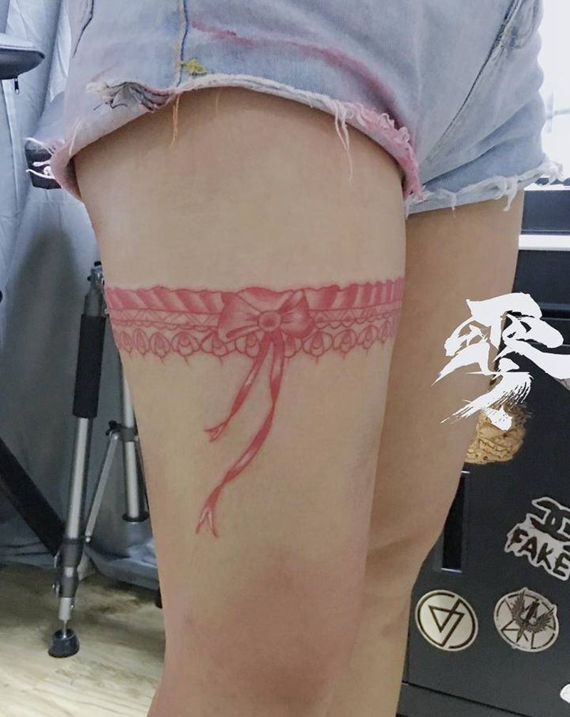 腿环纹身图片_腿部纹身图案