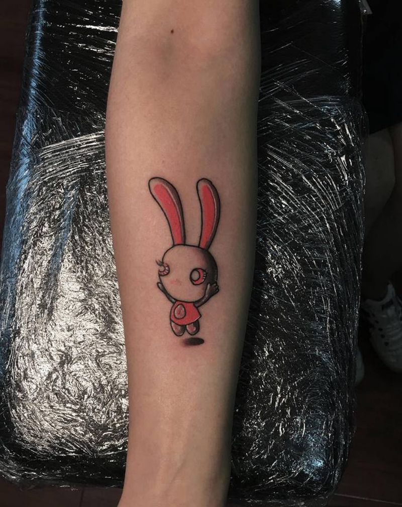 小兔子纹身图片_手臂纹身图案