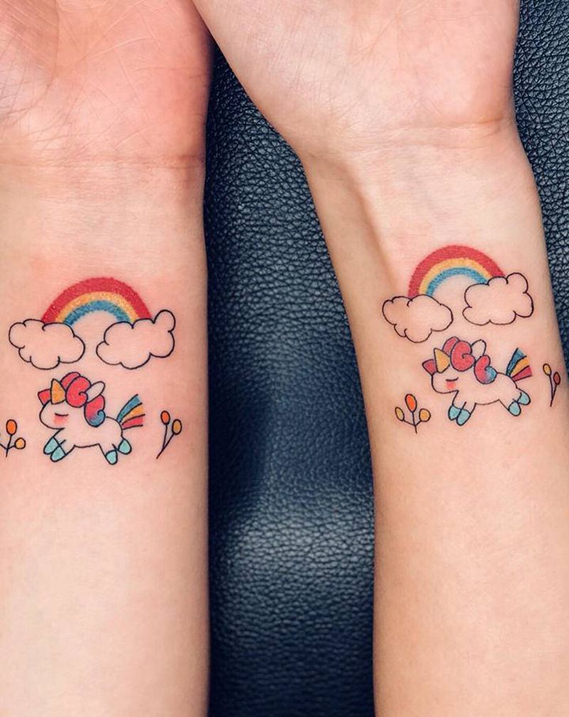 小可耐纹身图片_手臂水彩纹身图案