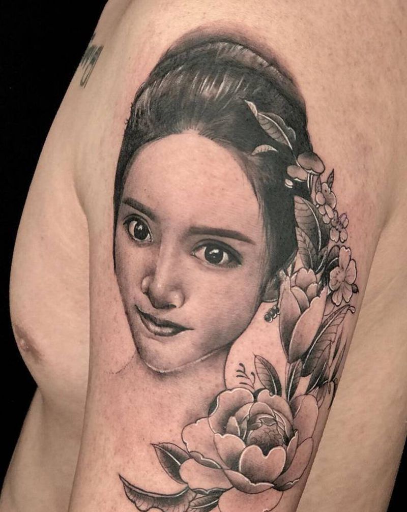 肖像纹身图片_手臂欧美写实纹身图案