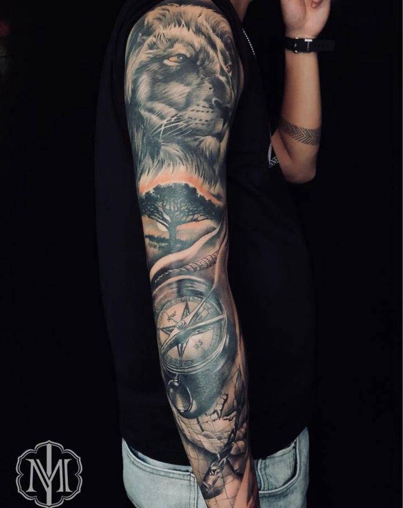 写实花臂纹身图片_手臂欧美写实纹身图案